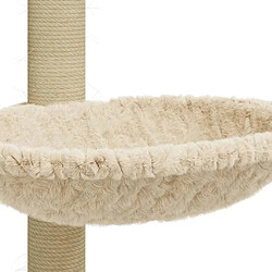 Helloshop26 Arbre à chat meuble tour grimper jouet grattage grattoir escalade plateforme avec griffoir en sisal 74 cm crème 02_0022438 pas cher