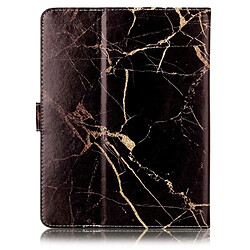 Avis Wewoo Housse Étui bleu et noir pour 8 pouces Tablette Tactile Or Marbre Motif universel en cuir Flip Horizontal avec Titulaire & Fentes cartes Portefeuille