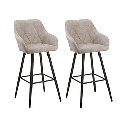 Beliani Lot de 2 chaises de bar DARIEN Beige