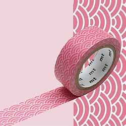 Masking tape vague Seigaiha - Rose pastel - 1,5 cm x 7 m