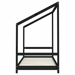 Maison Chic Lit simple Cadre de lit pour enfants,Lit d'Enfant Moderne noir 90x190 cm bois de pin massif -MN12239 pas cher