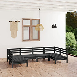 Maison Chic Salon de jardin 6 pcs - Table et chaises d'extérieur - Mobilier/Meubles de jardin Moderne Noir Bois de pin massif -MN97706