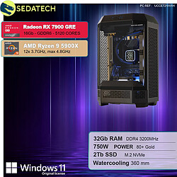 Sedatech PC Gamer Tower • AMD Ryzen 9 5900X • RX 7900 GRE • 32Go RAM • 2To SSD M.2 • Windows 11