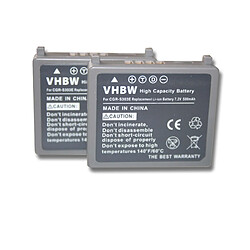 vhbw 2x batterie remplace Panasonic CGA-S303, CGA-S303E pour appareil numérique camescope (850mAh, 7,2V, Li-Ion)