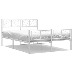 Maison Chic Lit adulte - Lit simple Cadre de lit métal avec tête de lit/pied de lit,Structure du lit Contemporain pour chambre blanc 120x190cm -MN61557