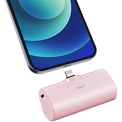 Chrono iWALK Mini Chargeur Portable 4500mAh, Power Bank Ultra Compacte, Batterie Externe Compacte et Mignonne Compatible avec iPhone 12/12 Mini/12 Pro Max/11 Pro/XS Max/XR/X/8/7/8/Plus,(rose)