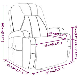 vidaXL Fauteuil à bascule de massage Crème Similicuir pas cher