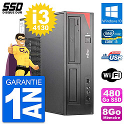 PC Fujitsu Esprimo E520 E85+ DT Intel i3-4130 RAM 8Go SSD 480Go Windows 10 Wifi - Occasion