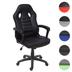 Mendler Chaise de bureau HWC-F59, chaise pivotante, chaise racing et gaming, similicuir ~ noir