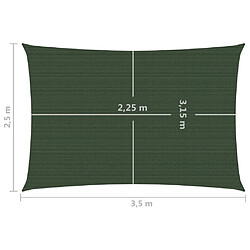 Acheter Helloshop26 Voile d'ombrage 160 g/m² vert foncé 2,5 x 3,5 m PEHD 02_0009408