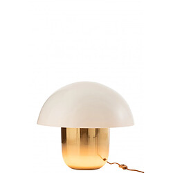 Avis Dansmamaison Lampe Champignon Metal Blanc/Or Large