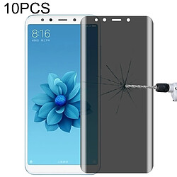 Wewoo Film de verre trempé Pour Xiaomi 6X 10 PCS 9H protecteur d'écran dur anti-reflets de confidentialité de 180 degrés