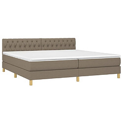 Avis Maison Chic Lit Adulte - Lit simple Lit à sommier tapissier avec matelas moelleux - Meuble de Chambre - Taupe 200x200 cm Tissu -MN26702