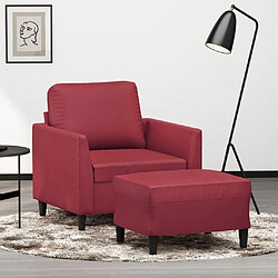 Maison Chic Fauteuil et repose-pieds,Fauteuil luxe pour relax Rouge bordeaux 60 cm Similicuir -MN67851