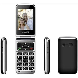 New Majestic TLF-SILENO 82 FLIP 7,11 cm (2.8') 112 g Noir Téléphone pour seniors