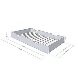 Avis Youdoit Tiroir de lit 120 x 190 avec sommier BUDDY - bleu marine