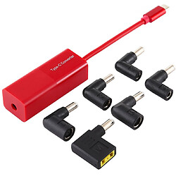 Wewoo Chargeur Adaptateur secteur pour ordinateur portable 65 W Convertisseur USB-C / Type C à 6 en 1 Rouge 