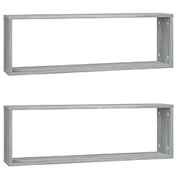 vidaXL Étagères murales cubiques 2 pcs Sonoma gris 80x15x26,5 cm