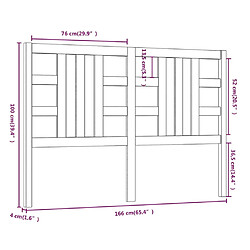 vidaXL Tête de lit Blanc 166x4x100 cm Bois massif de pin pas cher