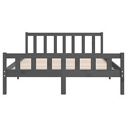 Acheter vidaXL Cadre de lit sans matelas gris bois massif