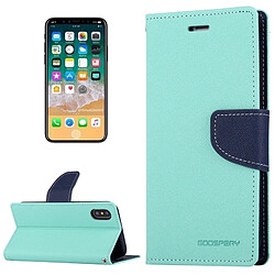 Wewoo Coque vert menthe pour iPhone X Cross Texture Horizontal Flip Etui en cuir avec fentes FANCY DIARY cartes et porte-monnaie support