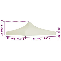 Acheter vidaXL Toit de tente de réception 3 x 3 m Crème