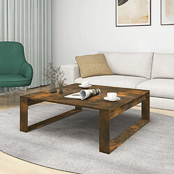 Avis Maison Chic Table basse pour salon | Table à café Chêne fumé 100x100x35 cm Bois d'ingénierie -GKD59234