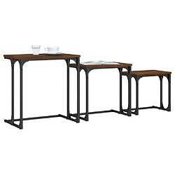 Avis Maison Chic Lot de 3 Tables basses gigognes pour salon | Table à café chêne marron bois d'ingénierie -GKD83125