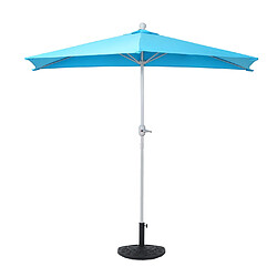 Acheter Decoshop26 Parasol demi-rond balcon terrasse UV 50+ polyester/aluminium 3kg 270cm turquoise avec pied 04_0003828