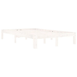 Avis Maison Chic Lit adulte - Lit simple Cadre de lit,Structure du lit Contemporain Blanc Bois de pin massif 120x200 cm -MN32060