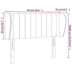 Acheter vidaXL Tête de lit avec oreilles Noir 93x23x78/88 cm Tissu