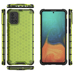 Coque en TPU peau de nid d'abeille hybride antichoc vert pour votre Samsung Galaxy A71