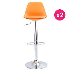 Lot de 2 Tabourets de Bar Orange KosyForm