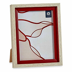 Gift Decor Cadre photo 18,8 x 2 x 24 cm Verre Rouge Bois Marron Plastique (6 Unités)