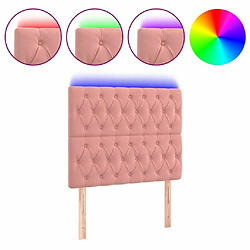 Maison Chic Tête de lit scandinave à LED,meuble de chambre Rose 90x7x118/128 cm Velours -MN53419