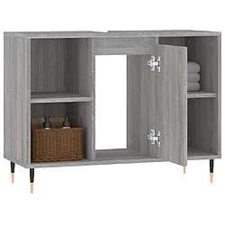 Avis vidaXL Armoire salle de bain sonoma gris 80x33x60 cm bois d'ingénierie