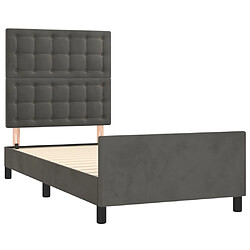 Acheter Maison Chic Lit adulte - Cadre Structure de lit avec tête de lit Contemporain Gris foncé 80x200 cm Velours -MN20788