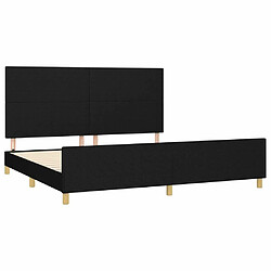 Acheter Maison Chic Lit adulte - Cadre Structure de lit avec tête de lit Contemporain Noir 200x200 cm Tissu -MN48129