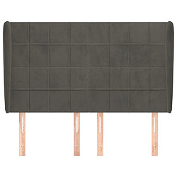 Avis Maison Chic Tête de lit scandinave avec oreilles,meuble de chambre Gris foncé 147x23x118/128 cm Velours -MN46837