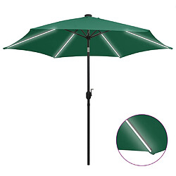 vidaXL Parasol de jardin avec lumières LED et mât en aluminium vert