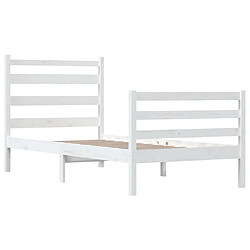 Acheter Maison Chic Lit Moderne Chambre - Cadre/structure de lit pour adulte Bois de pin massif 100x200 cm Blanc -MN33115