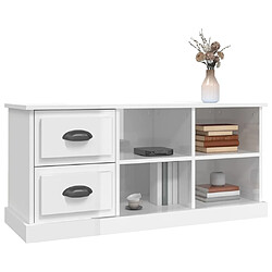 Acheter Maison Chic Meuble TV scandinave - Banc TV pour salon blanc brillant 102x35,5x47,5 cm bois d'ingénierie -MN27819