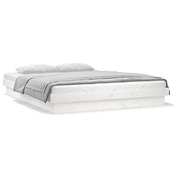 Acheter vidaXL Cadre de lit à LED sans matelas blanc 200x200 cm bois massif