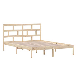 Avis Maison Chic Lit adulte - Lit simple Cadre de lit,Structure du lit Contemporain Bois de pin massif 140x200 cm -MN14648