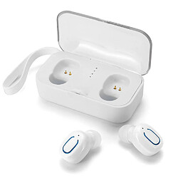 Universal T18s tws sans fil bouchon d'oreille bluetooth 5.0 casque mini casque stéréo portable avec micro pour Xiaomi blanc