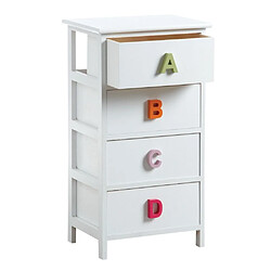 Aubry Gaspard Commode chambre enfant alphabet 4 tiroirs 4 tiroirs.