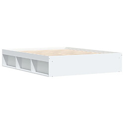 Maison Chic Lit adulte - Lit simple Cadre de lit,Structure du lit Contemporain blanc 140x200 cm -MN47712 pas cher