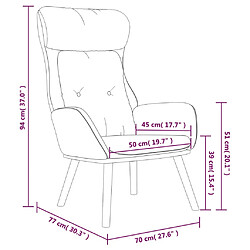 vidaXL Chaise de relaxation Gris foncé Tissu et PVC pas cher