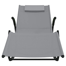 Avis vidaXL Chaises longues à bascule 2 pcs Gris Acier et textilène