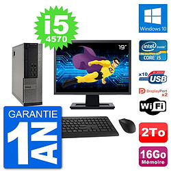 PC Dell 7020 SFF Ecran 19" Intel i5-4570 RAM 16Go Disque Dur 2To Windows 10 Wifi - Occasion